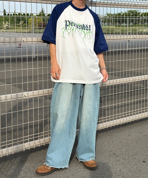 Perushu(ペルーシュ)の「ユーズドライクラグランTシャツ(Tシャツ/カットソー・メンズ・イエロー系その他/ブラック/その他・LARGE/MEDIUM)」の13枚目の写真