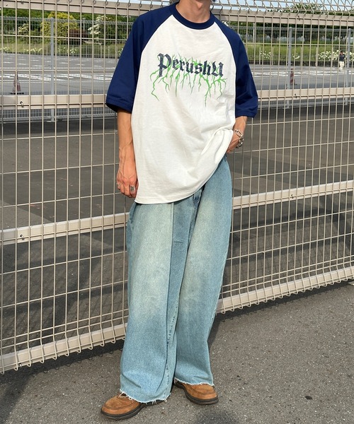 Perushu(ペルーシュ)の「ユーズドライクラグランTシャツ(Tシャツ/カットソー・メンズ・イエロー系その他/ブラック/その他・LARGE/MEDIUM)」の15枚目の写真