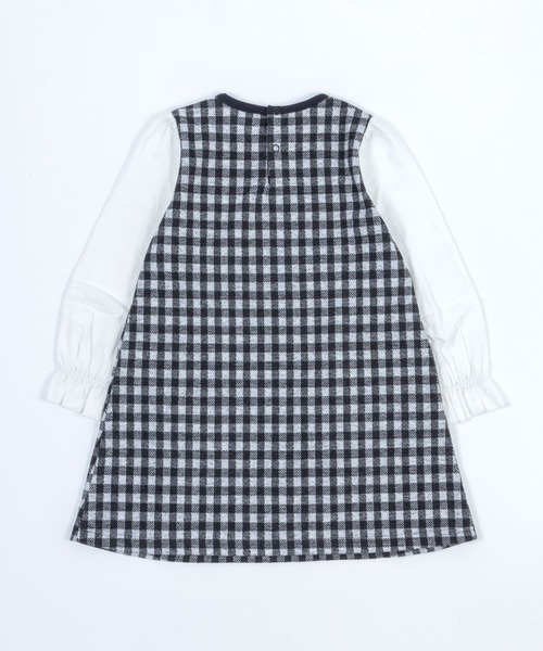 trois lapins kp（トロワラパンケーピー）の「Wジャガードギンガムチェック ワンピース(100~160cm)（ワンピース・キッズ・ブラック・100cm/110cm/120cm/130cm/140cm/150cm/160cm）」の8枚目の写真