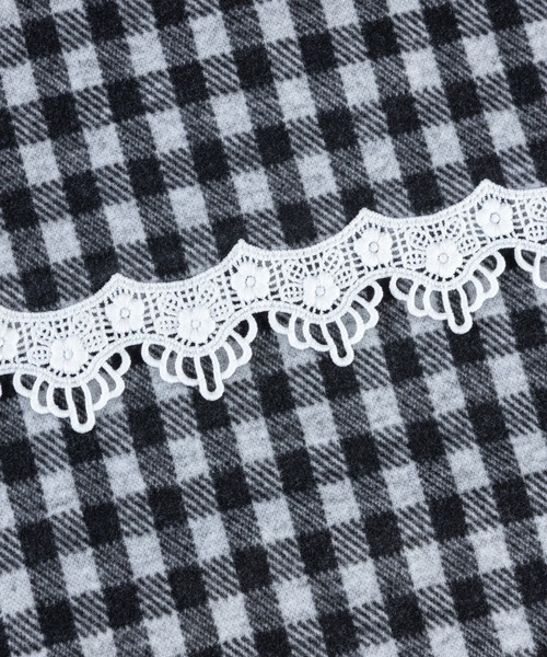 trois lapins kp（トロワラパンケーピー）の「Wジャガードギンガムチェック ワンピース(100~160cm)（ワンピース・キッズ・ブラック・100cm/110cm/120cm/130cm/140cm/150cm/160cm）」の6枚目の写真