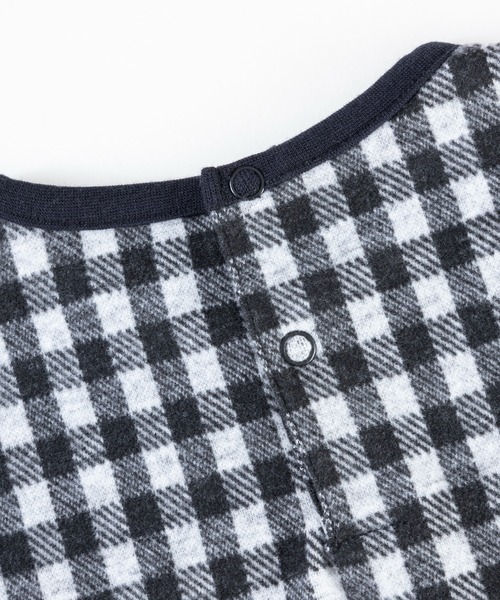 trois lapins kp（トロワラパンケーピー）の「Wジャガードギンガムチェック ワンピース(100~160cm)（ワンピース・キッズ・ブラック・100cm/110cm/120cm/130cm/140cm/150cm/160cm）」の9枚目の写真