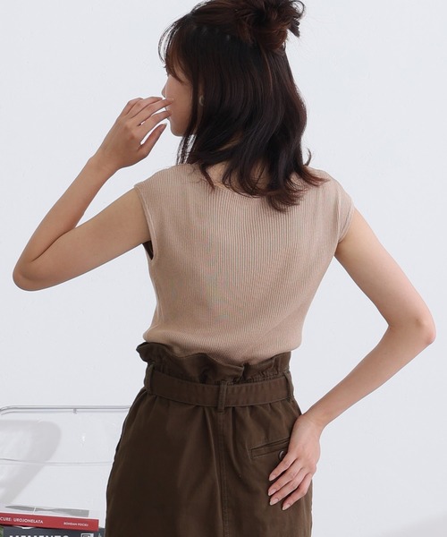 ElegChic(エレグシック)の「ボートネックフレンチスリーブサマーニット(ニット/セーター・レディース・ブラック/グレイッシュベージュ/ブルー/オフホワイト・XL/4L/M)」の19枚目の写真