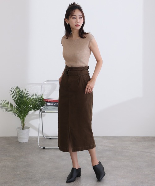 ElegChic(エレグシック)の「ボートネックフレンチスリーブサマーニット(ニット/セーター・レディース・ブラック/グレイッシュベージュ/ブルー/オフホワイト・XL/4L/M)」の20枚目の写真