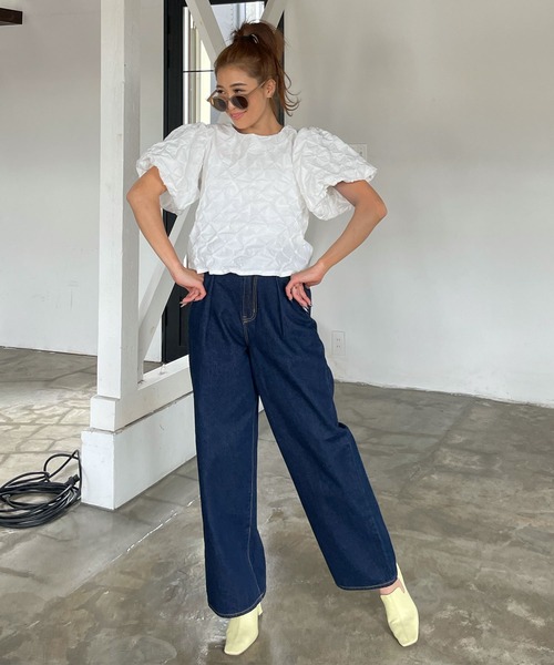 CHERI since1985（シェリ）の「タックデニム（デニムパンツ・レディース・インディゴブルー・FREE）」の6枚目の写真