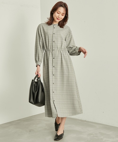 ROPE' PICNIC(ロペピクニック)の「ウールライクサキソニーワンピース(ワンピース・レディース・グレー/ブラウン/ネイビー・36/38)」の8枚目の写真