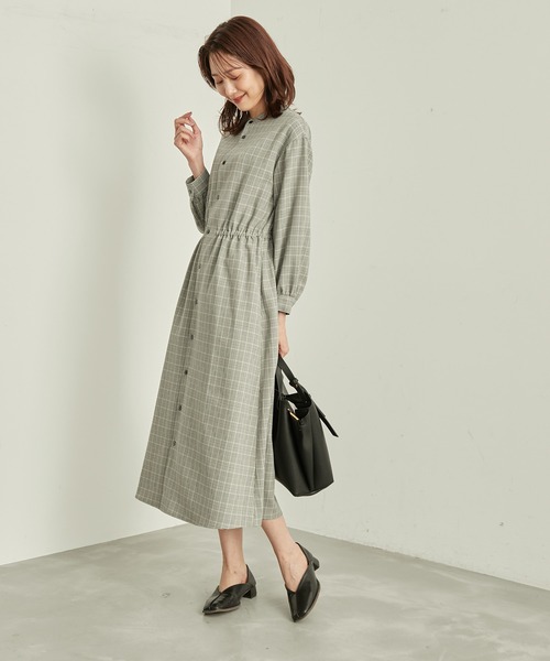 ROPE' PICNIC(ロペピクニック)の「ウールライクサキソニーワンピース(ワンピース・レディース・グレー/ブラウン/ネイビー・36/38)」の10枚目の写真