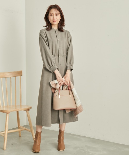 ROPE' PICNIC(ロペピクニック)の「ウールライクサキソニーワンピース(ワンピース・レディース・グレー/ブラウン/ネイビー・36/38)」の13枚目の写真