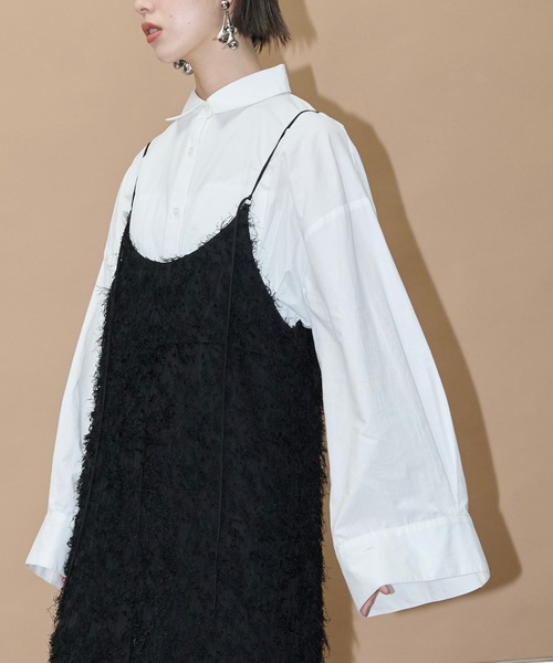 THE YOn（ザヨン）の「ヘアリーシャギーキャミワンピース（ワンピース・レディース・アイボリー/ブラック・FREE）」の8枚目の写真