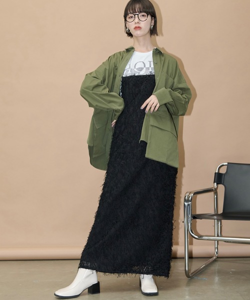 THE YOn（ザヨン）の「ヘアリーシャギーキャミワンピース（ワンピース・レディース・アイボリー/ブラック・FREE）」の12枚目の写真