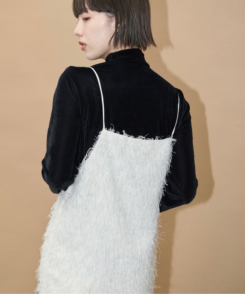 THE YOn（ザヨン）の「ヘアリーシャギーキャミワンピース（ワンピース・レディース・アイボリー/ブラック・FREE）」の18枚目の写真