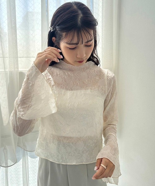 one after another NICE CLAUP(ワンアフターアナザーナイスクラップ)の「マーブルシアートップス(シャツ/ブラウス・レディース・グレー/アイボリー/ベージュ・FREE)」の8枚目の写真