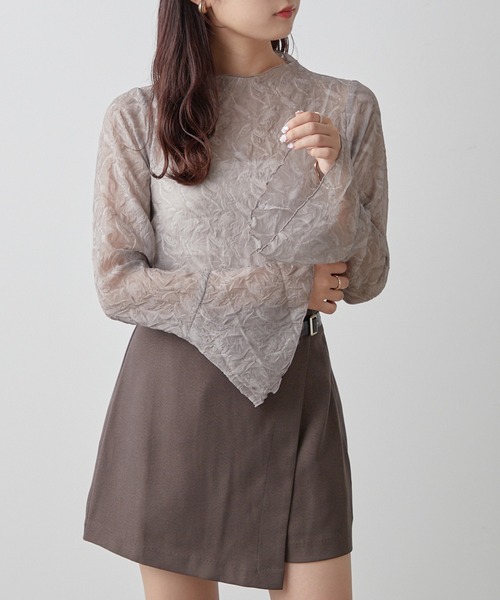 one after another NICE CLAUP(ワンアフターアナザーナイスクラップ)の「マーブルシアートップス(シャツ/ブラウス・レディース・グレー/アイボリー/ベージュ・FREE)」の18枚目の写真