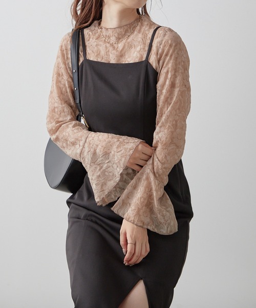 one after another NICE CLAUP(ワンアフターアナザーナイスクラップ)の「マーブルシアートップス(シャツ/ブラウス・レディース・グレー/アイボリー/ベージュ・FREE)」の11枚目の写真