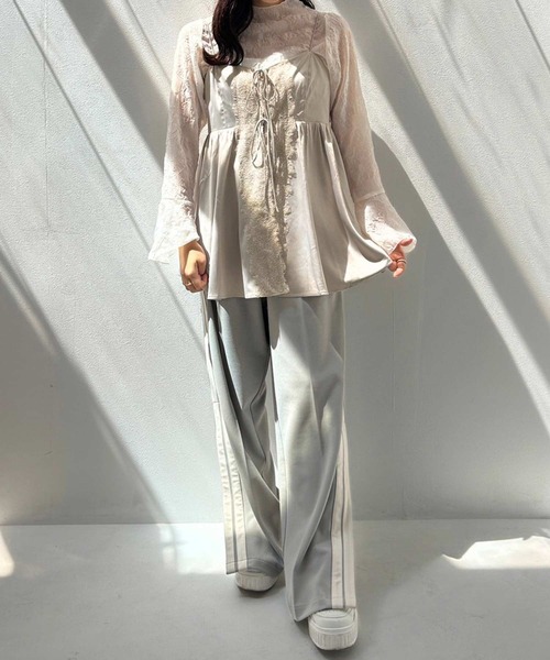 one after another NICE CLAUP(ワンアフターアナザーナイスクラップ)の「マーブルシアートップス(シャツ/ブラウス・レディース・グレー/アイボリー/ベージュ・FREE)」の7枚目の写真