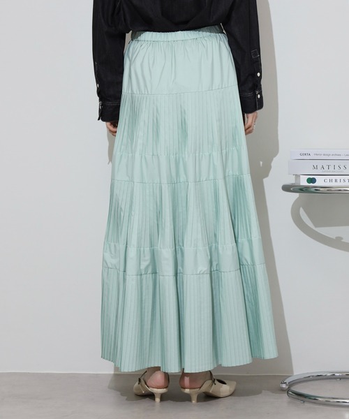 hunch（ハンチ）の「大好評の為ブラック増産決定！ hunch プリーツティアードスカート（スカート・レディース・ブラック/カーキ/プラム/グレー/ライトカーキ/グリーン/オフホワイト・FREE）」の18枚目の写真