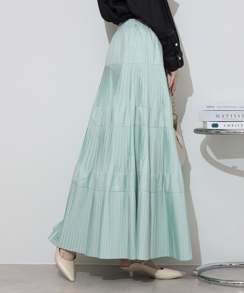 hunch（ハンチ）の「大好評の為ブラック増産決定！ hunch プリーツティアードスカート（スカート・レディース・ブラック/カーキ/プラム/グレー/ライトカーキ/グリーン/オフホワイト・FREE）」の13枚目の写真