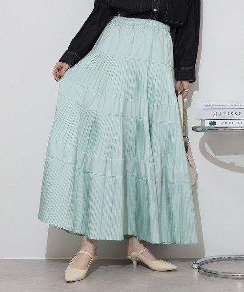 hunch（ハンチ）の「大好評の為ブラック増産決定！ hunch プリーツティアードスカート（スカート・レディース・ブラック/カーキ/プラム/グレー/ライトカーキ/グリーン/オフホワイト・FREE）」の14枚目の写真