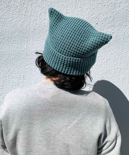 Casselini（キャセリーニ）の「Casselini(キャセリーニ)スクエアワッチ（ニットキャップ/ビーニー・レディース・ベージュ/チャコール/グリーン・FREE）」の5枚目の写真