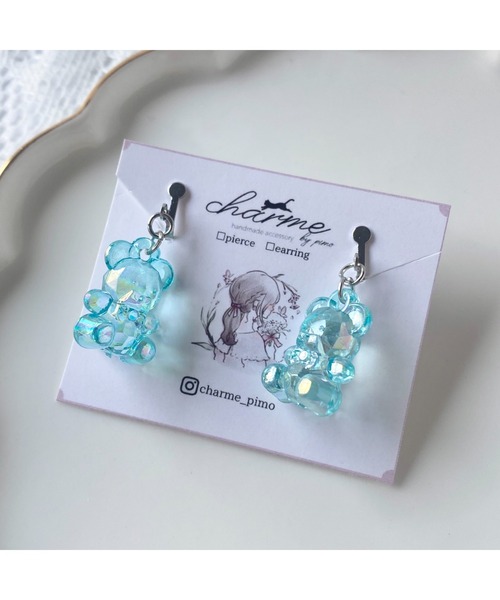 tone(トーン)の「【charme by pimo 】くま イヤリング(MA)(イヤリング・レディース・オレンジ/ブラウン/ピンク/グレー/パープル/ブルー/ピンク系その他2・FREE)」の3枚目の写真