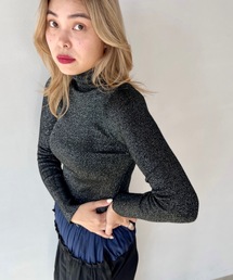 SANSeLF | ラメタートルニットトップス【SANSeLF】 sanw23a047(ニット/セーター)