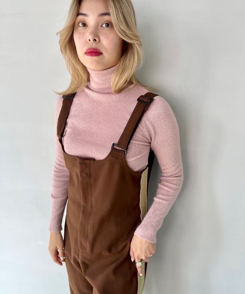 SANSeLF（サンセルフ）の「ラメタートルニットトップス【SANSeLF】 sanw23a047（ニット/セーター・レディース・ライトブルー/ブラック/ライトピンク/ダークグリーン/ネイビー/ライトベージュ・FREE）」の9枚目の写真