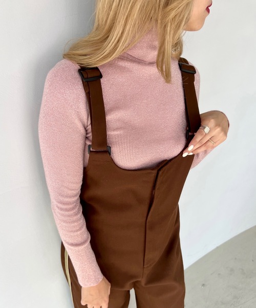 SANSeLF（サンセルフ）の「ラメタートルニットトップス【SANSeLF】 sanw23a047（ニット/セーター・レディース・ライトブルー/ブラック/ライトピンク/ダークグリーン/ネイビー/ライトベージュ・FREE）」の10枚目の写真