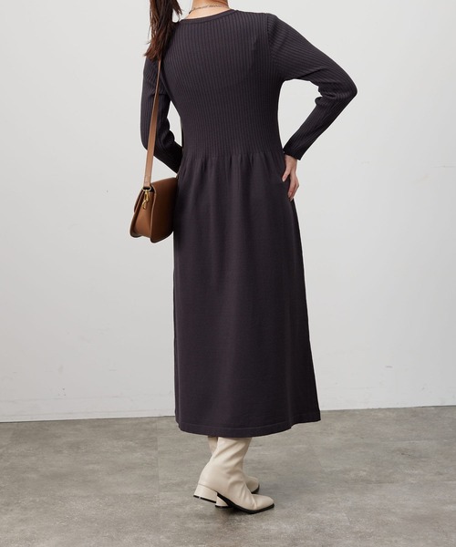 Chez toi（シェトワ）の「ケーブルプルオーバー×ニットワンピース（ワンピース・レディース・ブルー/チャコールグレー/ブラック/モカ・FREE）」の19枚目の写真
