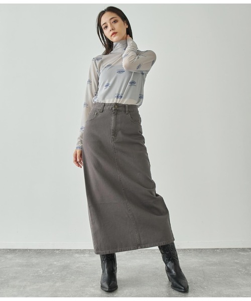 ANAP（アナップ）の「バックスリットロングスカート【セットアップ対応】（デニムスカート・レディース・スミクロ/ブラウン/ブルー・FREE）」の9枚目の写真