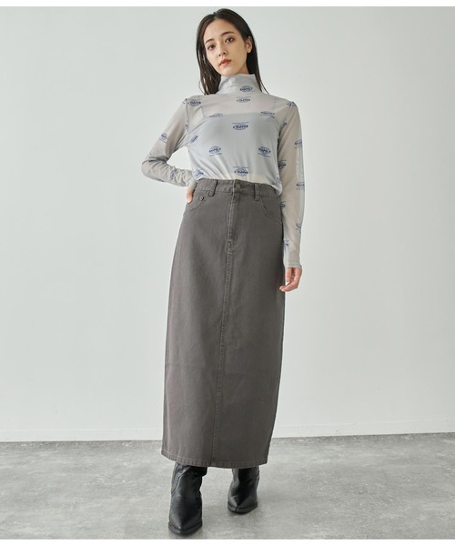 ANAP（アナップ）の「バックスリットロングスカート【セットアップ対応】（デニムスカート・レディース・スミクロ/ブラウン/ブルー・FREE）」の10枚目の写真