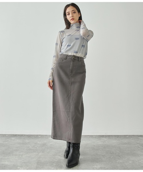 ANAP（アナップ）の「バックスリットロングスカート【セットアップ対応】（デニムスカート・レディース・スミクロ/ブラウン/ブルー・FREE）」の11枚目の写真