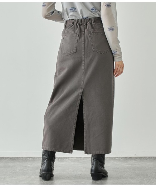 ANAP（アナップ）の「バックスリットロングスカート【セットアップ対応】（デニムスカート・レディース・スミクロ/ブラウン/ブルー・FREE）」の8枚目の写真