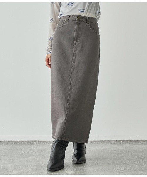 ANAP（アナップ）の「バックスリットロングスカート【セットアップ対応】（デニムスカート・レディース・スミクロ/ブラウン/ブルー・FREE）」の6枚目の写真