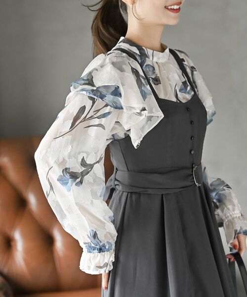 rps(アールピーエス)の「シフォンプリーツ切替Sスウェードジャンドレ(ジャンパースカート・レディース・ボルドー/ブラック/ネイビー/グレー/チャコールグレー・フリー)」の11枚目の写真