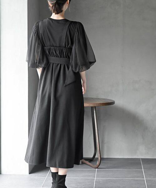 rps(アールピーエス)の「シフォンプリーツ切替Sスウェードジャンドレ(ジャンパースカート・レディース・ボルドー/ブラック/ネイビー/グレー/チャコールグレー・フリー)」の16枚目の写真