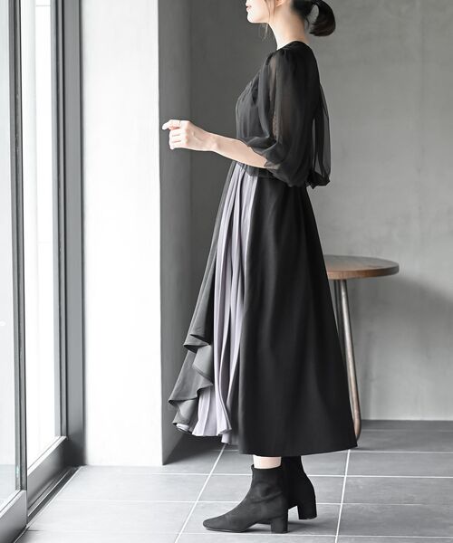 rps(アールピーエス)の「シフォンプリーツ切替Sスウェードジャンドレ(ジャンパースカート・レディース・ボルドー/ブラック/ネイビー/グレー/チャコールグレー・フリー)」の17枚目の写真