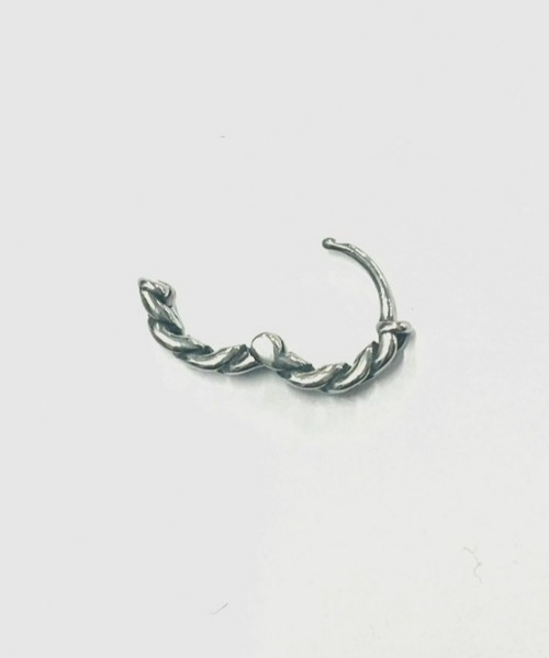 Never mind the XU / Chikashitsu+（ネバーマインド ザ エックスユー / チカシツプラス）の「【nmtc+】design pierced earring / 【エヌエムティーシープラス】デザインフープピアスシルバーピアス（ピアス（片耳用）・メンズ・シルバー・S/M/L）」の14枚目の写真