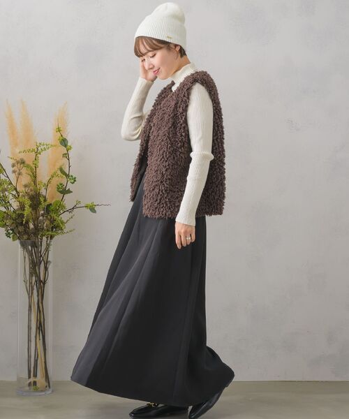 RETRO GIRL（レトロガール）の「ミックスファーベスト（ベスト・レディース・アイボリー/ライトグレー/ブラウン・FREE）」の17枚目の写真