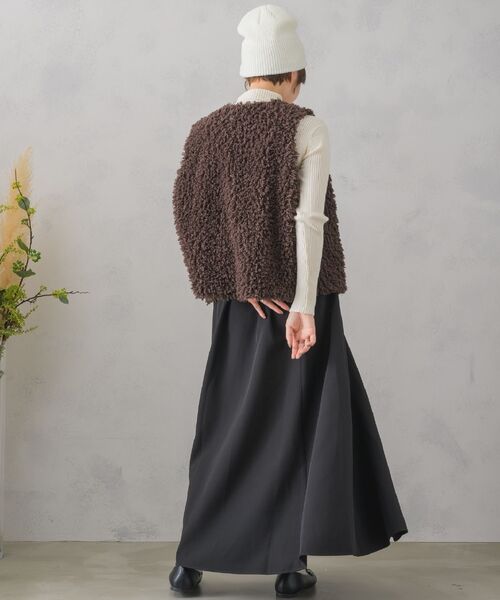 RETRO GIRL（レトロガール）の「ミックスファーベスト（ベスト・レディース・アイボリー/ライトグレー/ブラウン・FREE）」の18枚目の写真