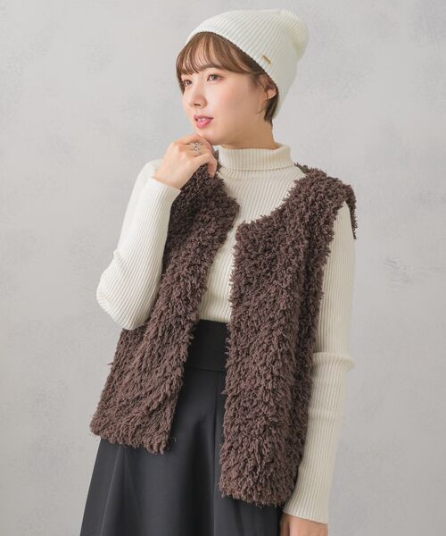 RETRO GIRL（レトロガール）の「ミックスファーベスト（ベスト・レディース・アイボリー/ライトグレー/ブラウン・FREE）」の19枚目の写真