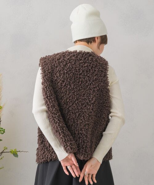 RETRO GIRL（レトロガール）の「ミックスファーベスト（ベスト・レディース・アイボリー/ライトグレー/ブラウン・FREE）」の22枚目の写真