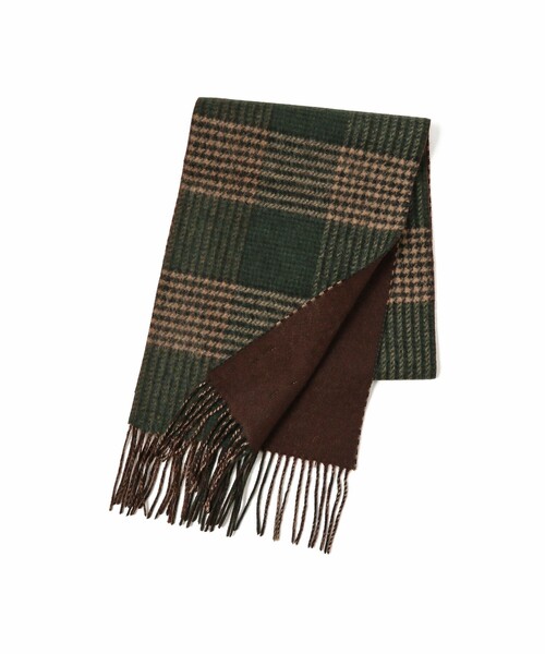 BEAMS LIGHTS（ビームスライツ）の「BEAMS LIGHTS / ウール リバーシブル チェック マフラー（マフラー・メンズ・ベージュ/ブルー・ONE SIZE）」の6枚目の写真