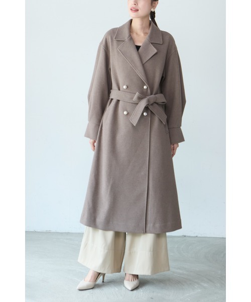 M.deux（エムドゥ）の「◇パールボタンウールライクコート◇（その他  