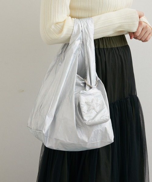 Paradise Picnic（パラダイスピクニック）の「グリッタースターエコバッグ　S（エコバッグ/サブバッグ・レディース・ゴールド/その他1/シルバー/ネイビー/ダークブラウン・FREE）」の12枚目の写真