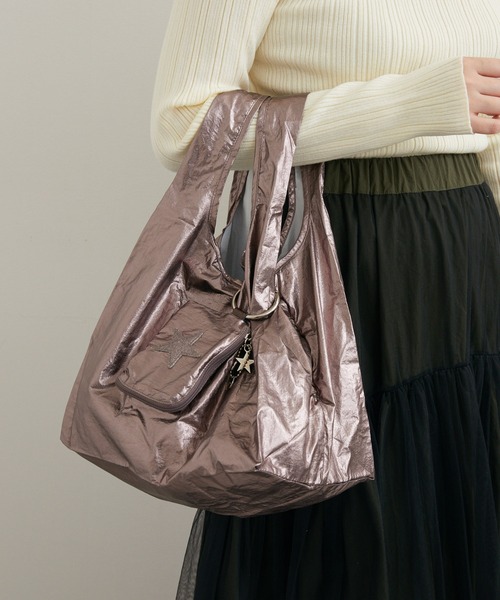 Paradise Picnic（パラダイスピクニック）の「グリッタースターエコバッグ　S（エコバッグ/サブバッグ・レディース・ゴールド/その他1/シルバー/ネイビー/ダークブラウン・FREE）」の16枚目の写真