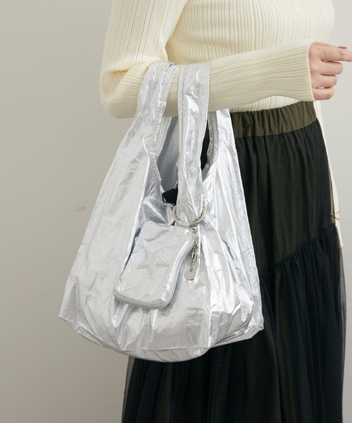 Paradise Picnic（パラダイスピクニック）の「グリッタースターエコバッグ　S（エコバッグ/サブバッグ・レディース・ゴールド/その他1/シルバー/ネイビー/ダークブラウン・FREE）」の17枚目の写真