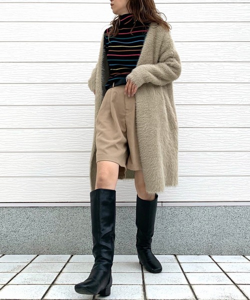 Q（キュー）の「タックショートパンツ（その他パンツ・レディース・チャコールグレー/ベージュ・MEDIUM）」の10枚目の写真