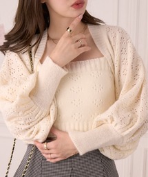 Ada.（エイダ）の「0秒でコーデがキマる！ アイレット ニット ボレロ キャミセット アンサンブル（ニット/セーター）」