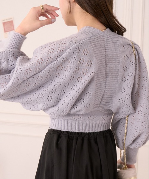 Ada.(エイダ)の「0秒でコーデがキマる! アイレット ニット ボレロ キャミセット アンサンブル(ニット/セーター・レディース・イエロー/アイボリー/パープル・FREE)」の14枚目の写真