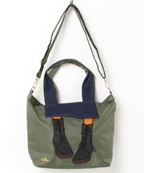 mis zapatos（ミス　サパト）の「ハイカットブーツトート（トートバッグ・レディース・ベージュ/ブラック/カーキ・ONE SIZE）」の3枚目の写真