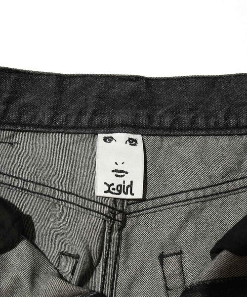 X-girl（エックスガール）の「BACK SLIT DENIM PANTS（デニムパンツ・レディース・ブラック/ライトインディゴブルー・M/S/XS）」の7枚目の写真